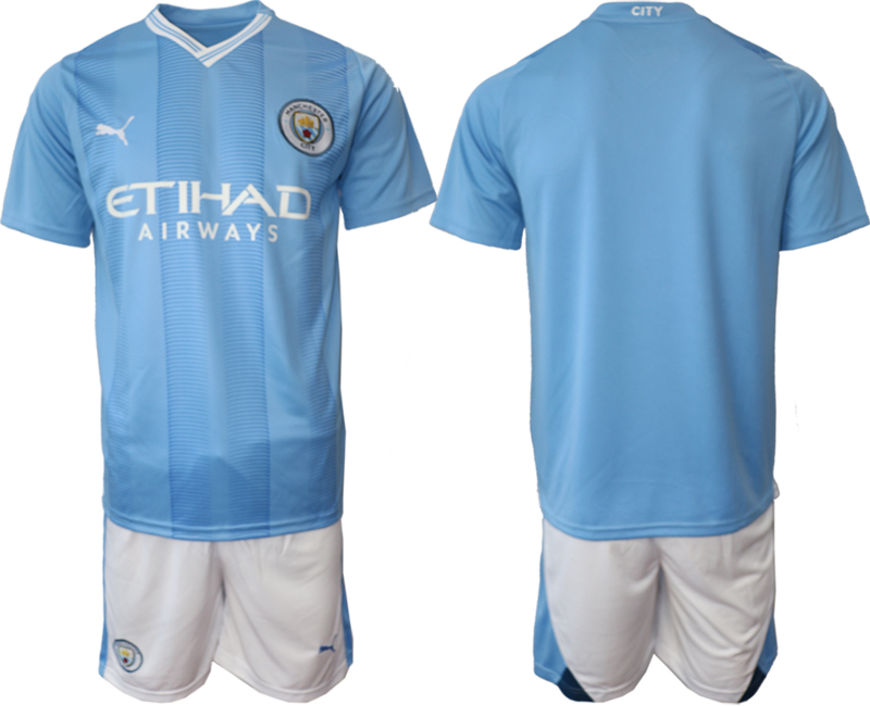 Men 2023-2024 Club Manchester City home blank blue Soccer Jersey